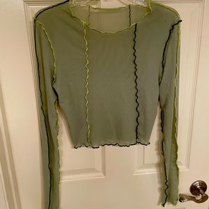 12th Tribe green mesh top - size small